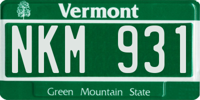 VT license plate NKM931