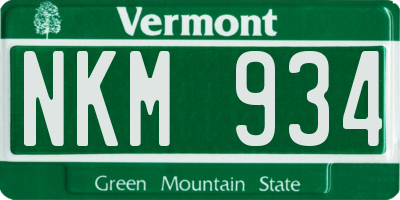 VT license plate NKM934