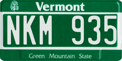 VT license plate NKM935