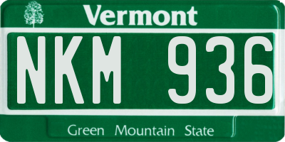 VT license plate NKM936
