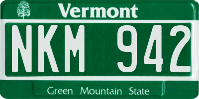 VT license plate NKM942
