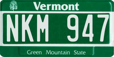 VT license plate NKM947