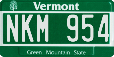 VT license plate NKM954