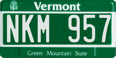 VT license plate NKM957