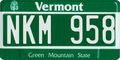 VT license plate NKM958