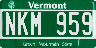 VT license plate NKM959