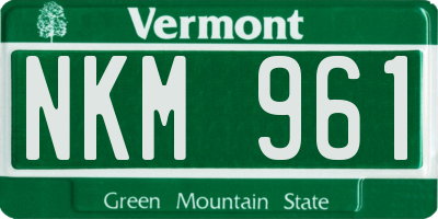 VT license plate NKM961