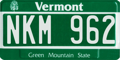 VT license plate NKM962