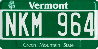 VT license plate NKM964