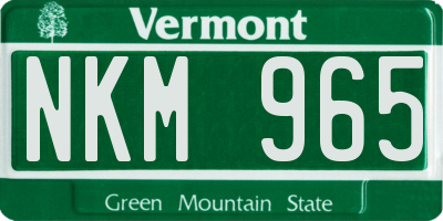 VT license plate NKM965