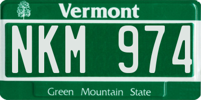 VT license plate NKM974