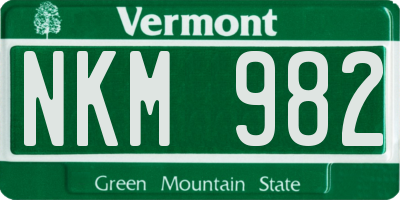 VT license plate NKM982