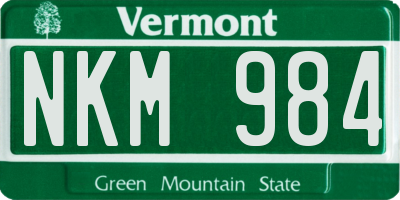 VT license plate NKM984