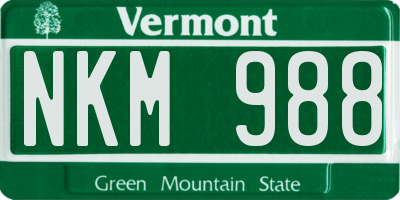 VT license plate NKM988