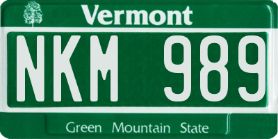 VT license plate NKM989