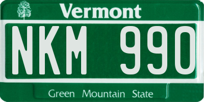 VT license plate NKM990