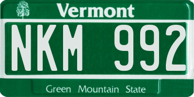 VT license plate NKM992
