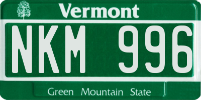 VT license plate NKM996