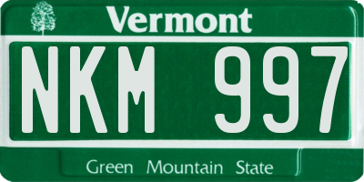 VT license plate NKM997