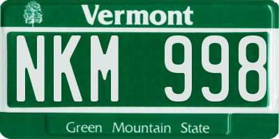 VT license plate NKM998
