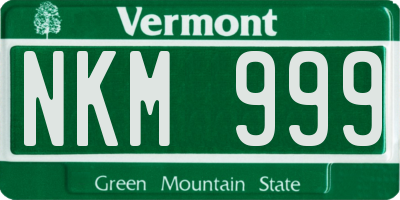 VT license plate NKM999