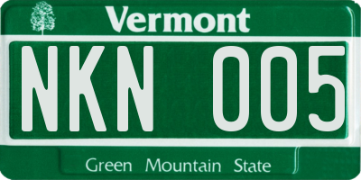 VT license plate NKN005
