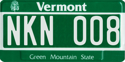 VT license plate NKN008