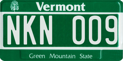 VT license plate NKN009
