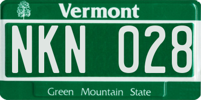 VT license plate NKN028