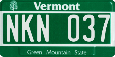 VT license plate NKN037