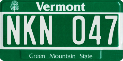 VT license plate NKN047