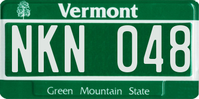 VT license plate NKN048