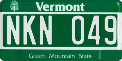 VT license plate NKN049