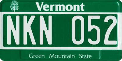 VT license plate NKN052