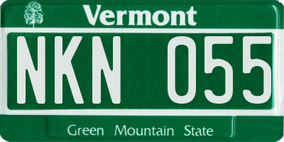 VT license plate NKN055