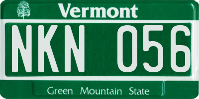VT license plate NKN056
