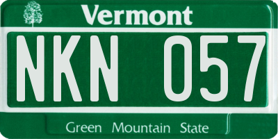 VT license plate NKN057