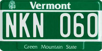 VT license plate NKN060