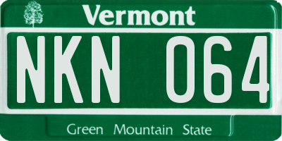 VT license plate NKN064