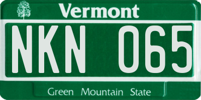 VT license plate NKN065
