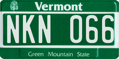 VT license plate NKN066