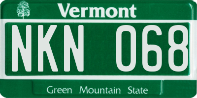 VT license plate NKN068