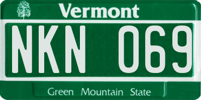 VT license plate NKN069