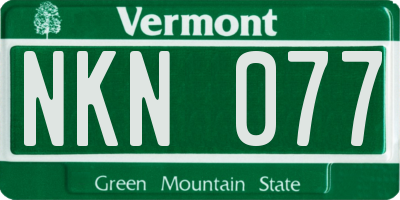 VT license plate NKN077
