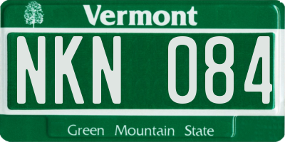 VT license plate NKN084