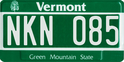 VT license plate NKN085