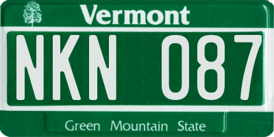 VT license plate NKN087
