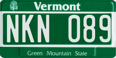 VT license plate NKN089