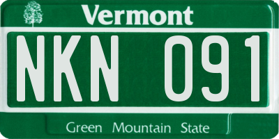 VT license plate NKN091