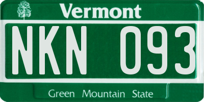 VT license plate NKN093